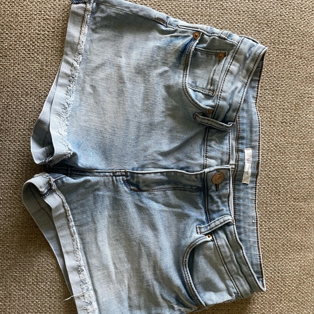 STS Blue Light Blue Jean Shorts Raw Hem